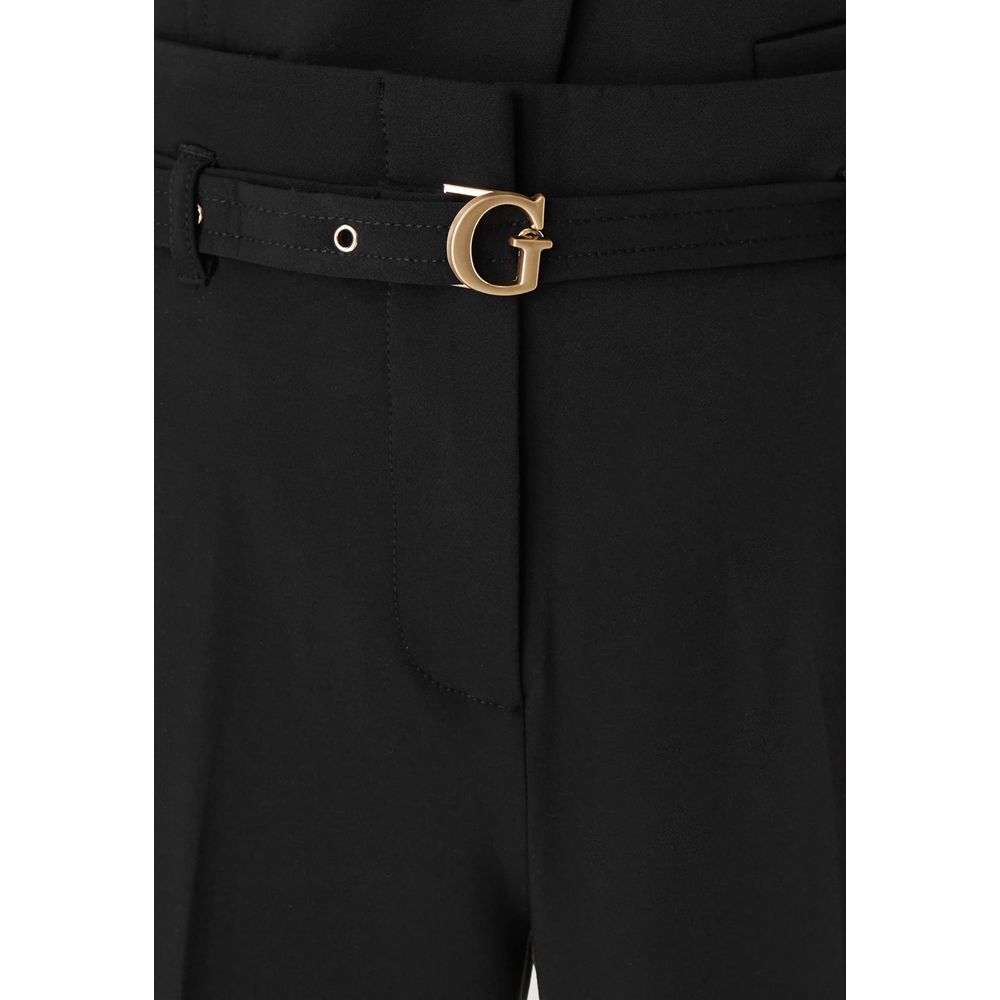 Black Viscose Casual Pants