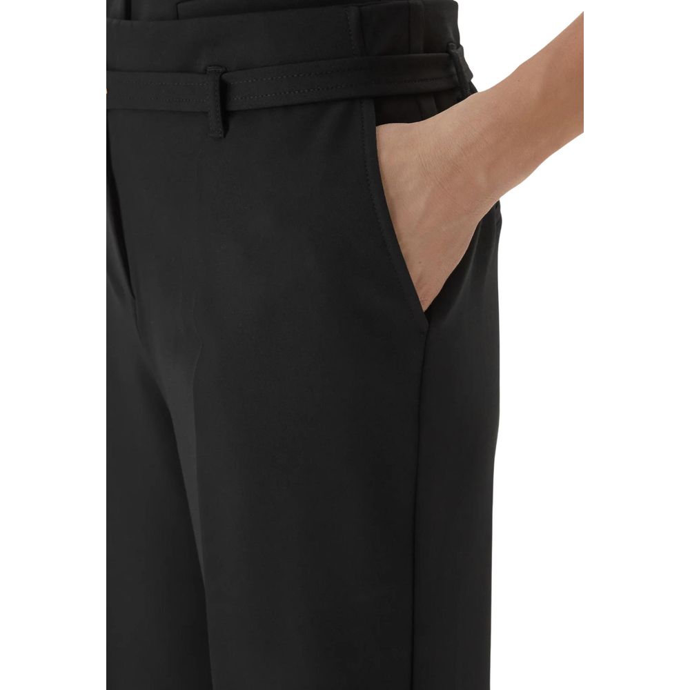 Black Viscose Casual Pants