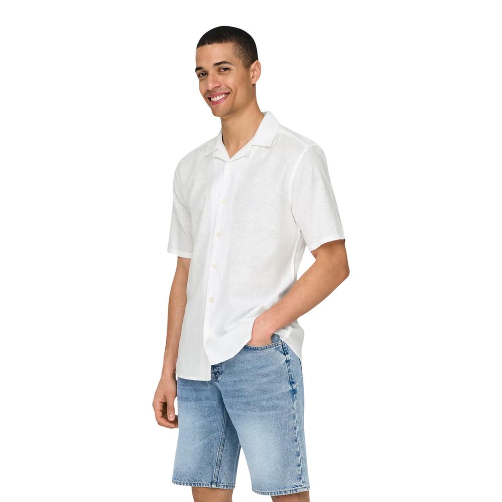 White Linen Shortsleeve Shirt