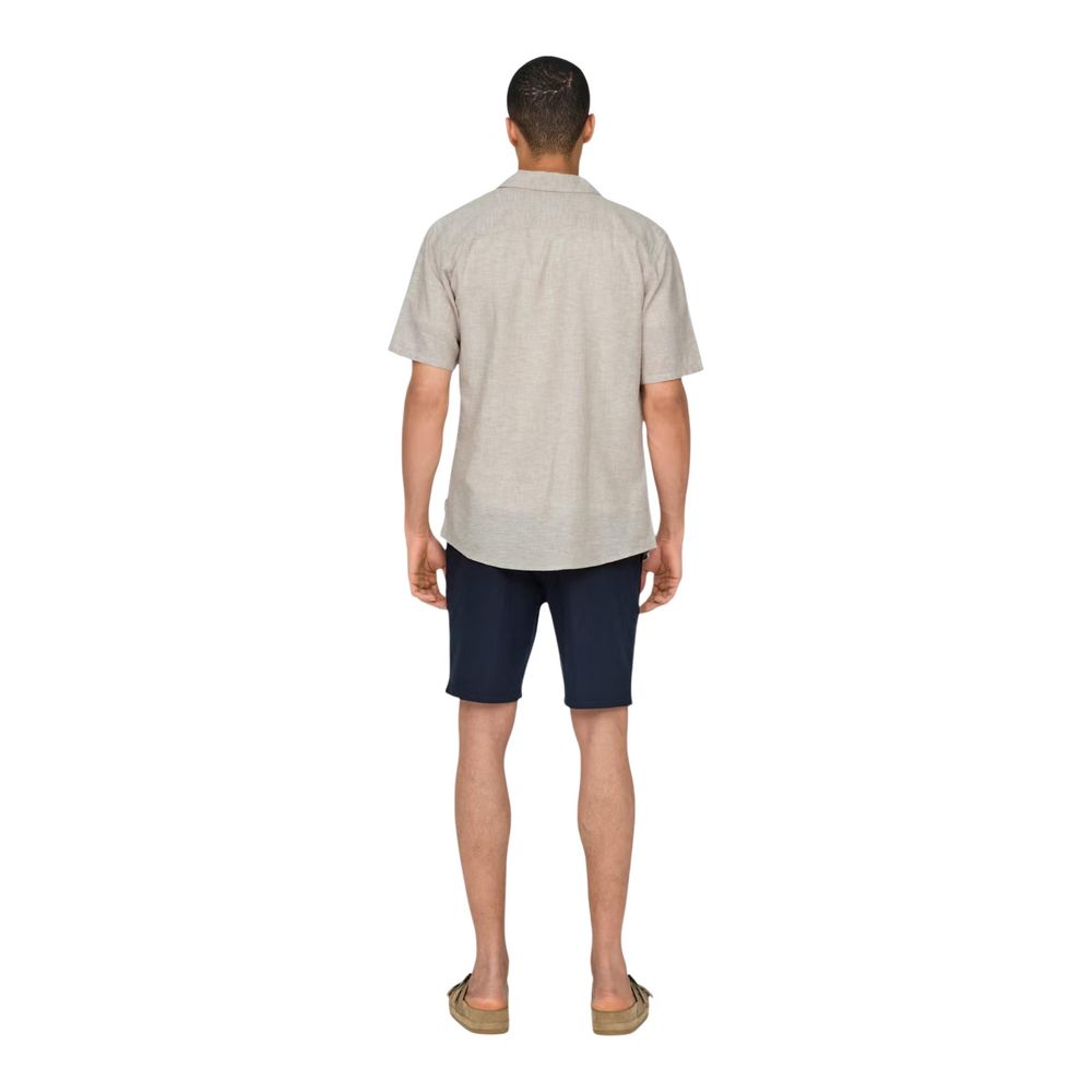 Beige Linen Shortsleeve Shirt