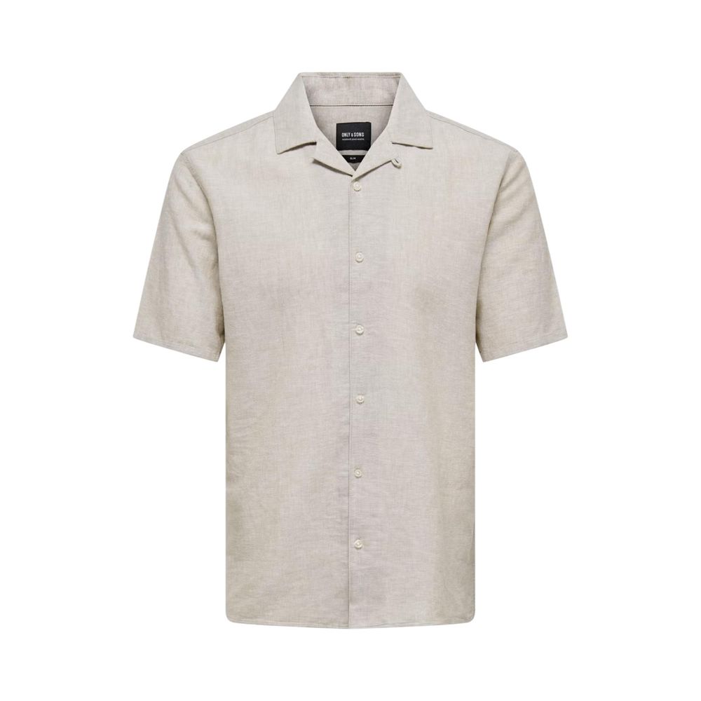 Beige Linen Shortsleeve Shirt