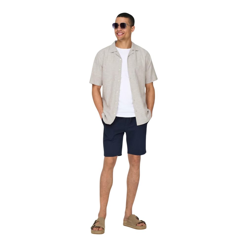 Beige Linen Shortsleeve Shirt