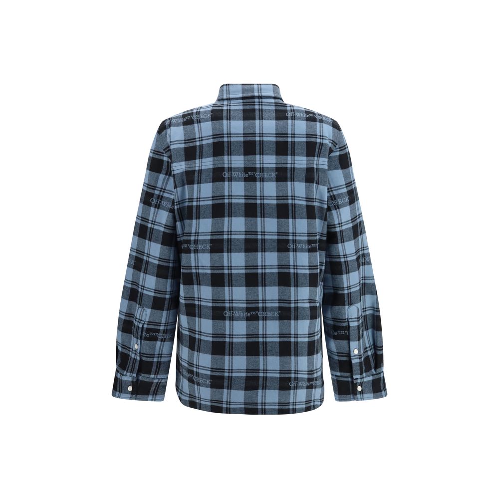 Blue Cotton Full-Length Jacket