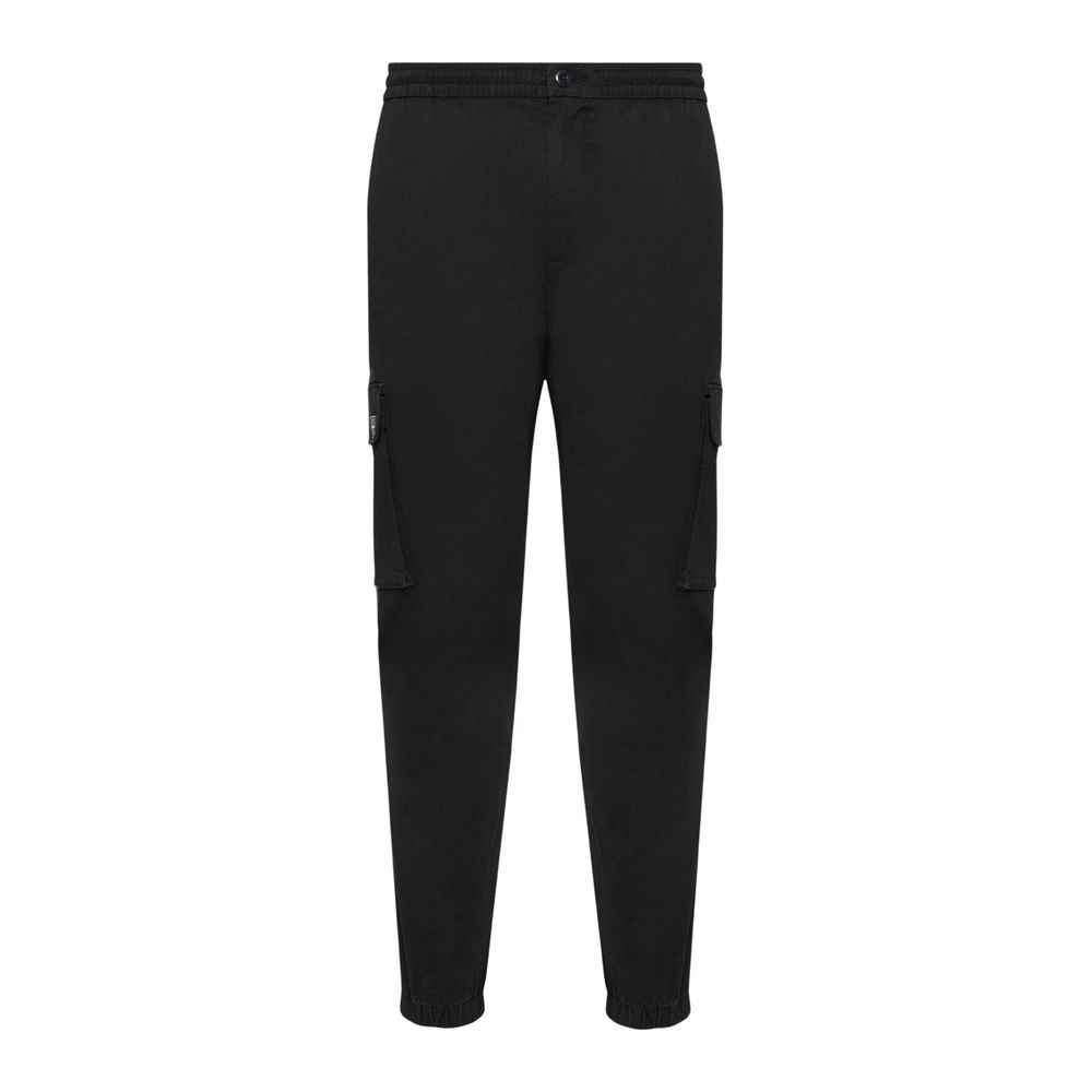 Black Cotton Casual Pants