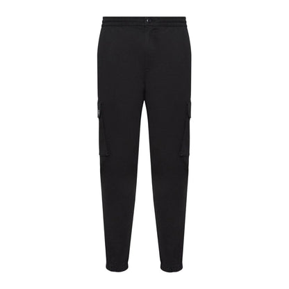 Black Cotton Casual Pants