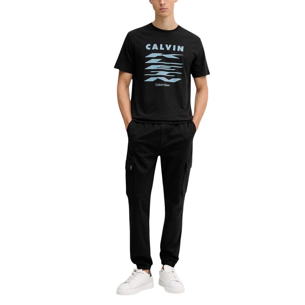 Black Cotton Casual Pants