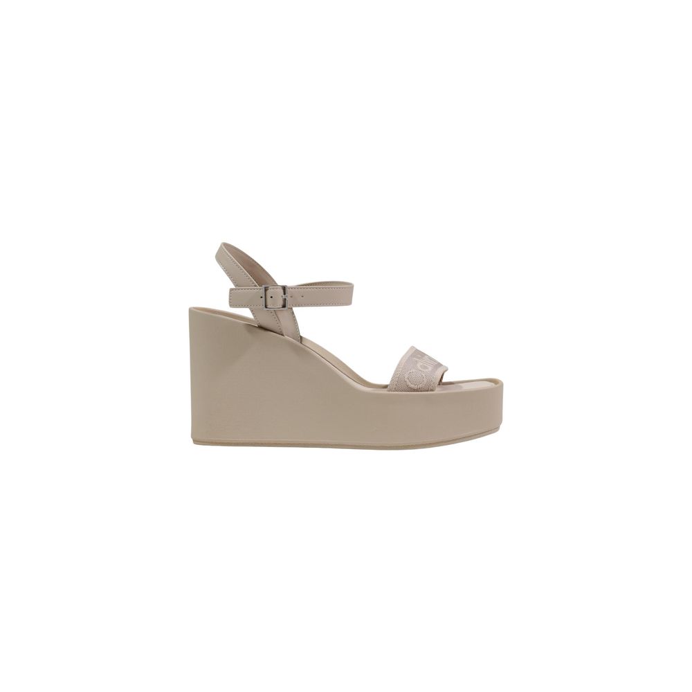 Beige Polyethylene Platform Sandals