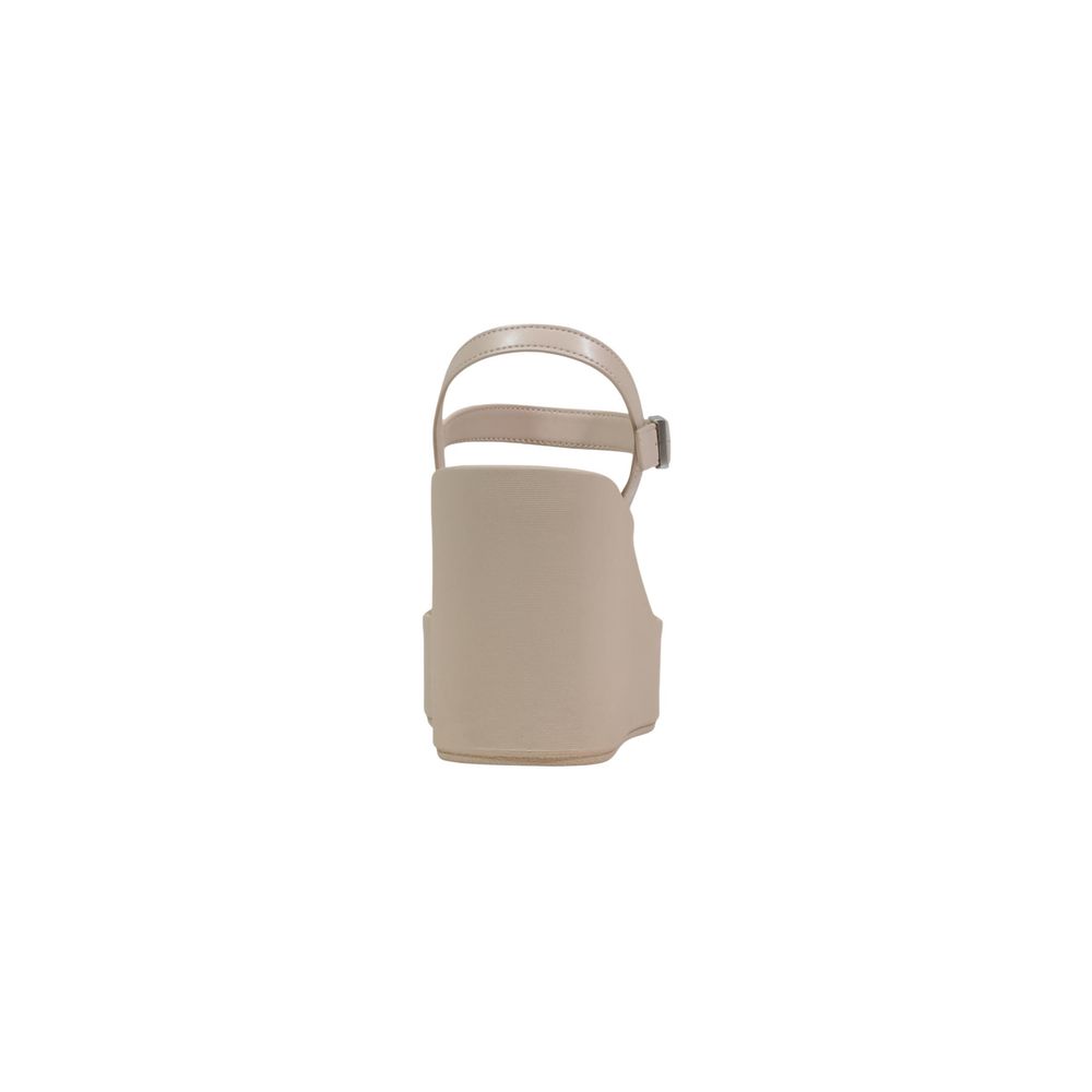 Beige Polyethylene Platform Sandals