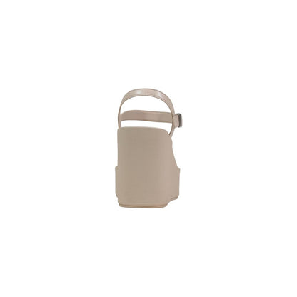 Beige Polyethylene Platform Sandals