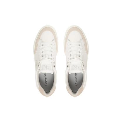 White Leather Low Top Sneakers