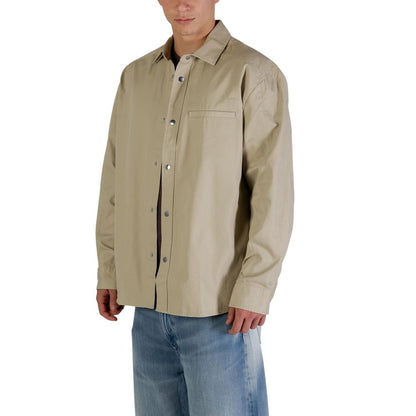 Beige Cotton Full-Length Jacket