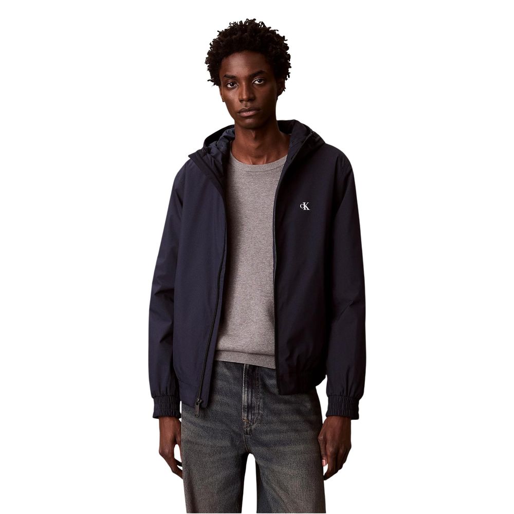 Blue Recycled Polyester Full-Length Jacket