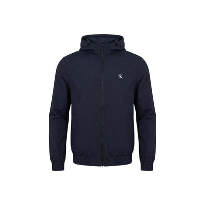 Blue Recycled Polyester Full-Length Jacket