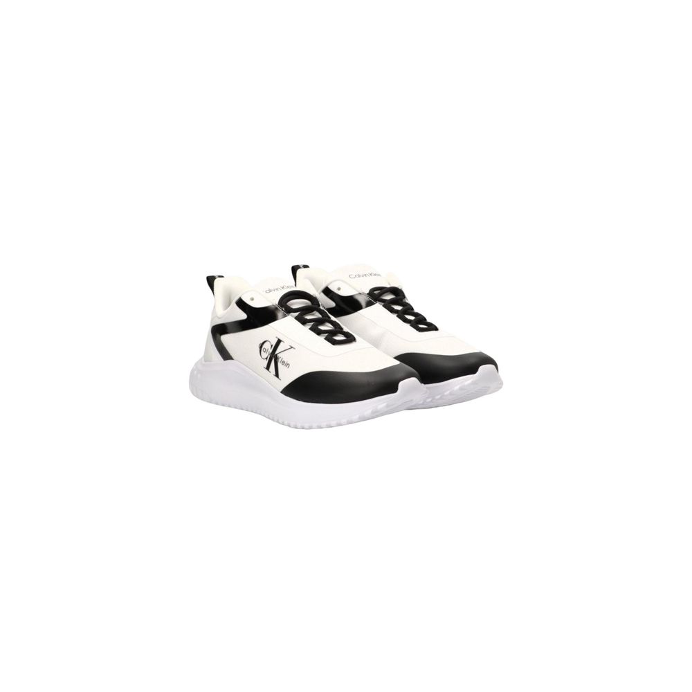 Black And White Recycled Polyester Athletic Sneakers