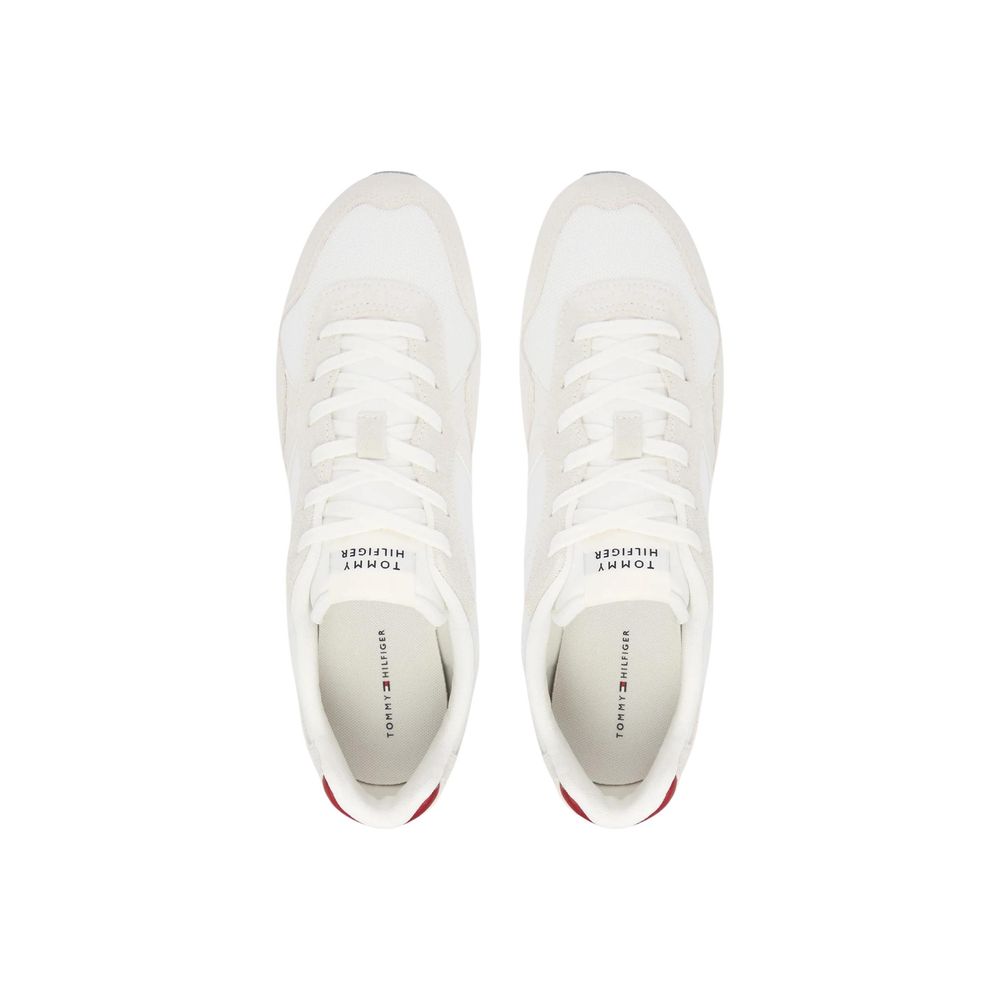 White Recycled Polyester Low Top Sneakers