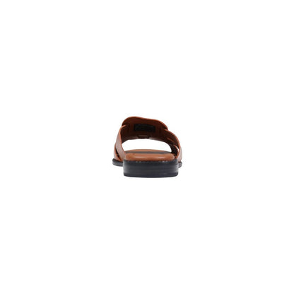 Brown Leather Flat Sandals