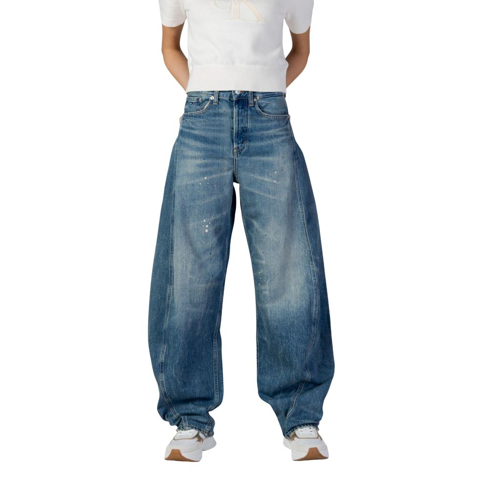 Blue Recycled Cotton Flared Jeans