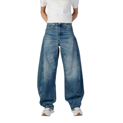 Blue Recycled Cotton Flared Jeans