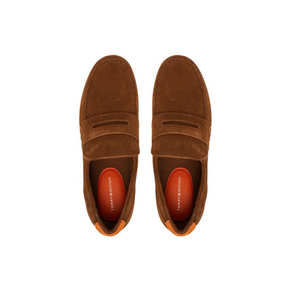 Brown Suede Leather Slip-On Loafers