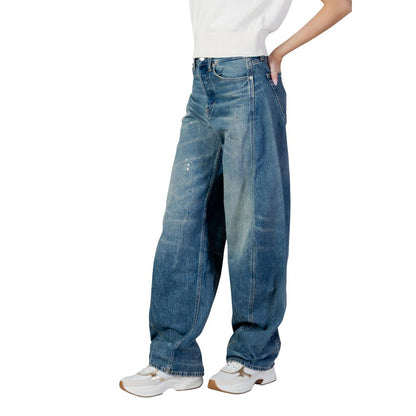 Blue Recycled Cotton Flared Jeans