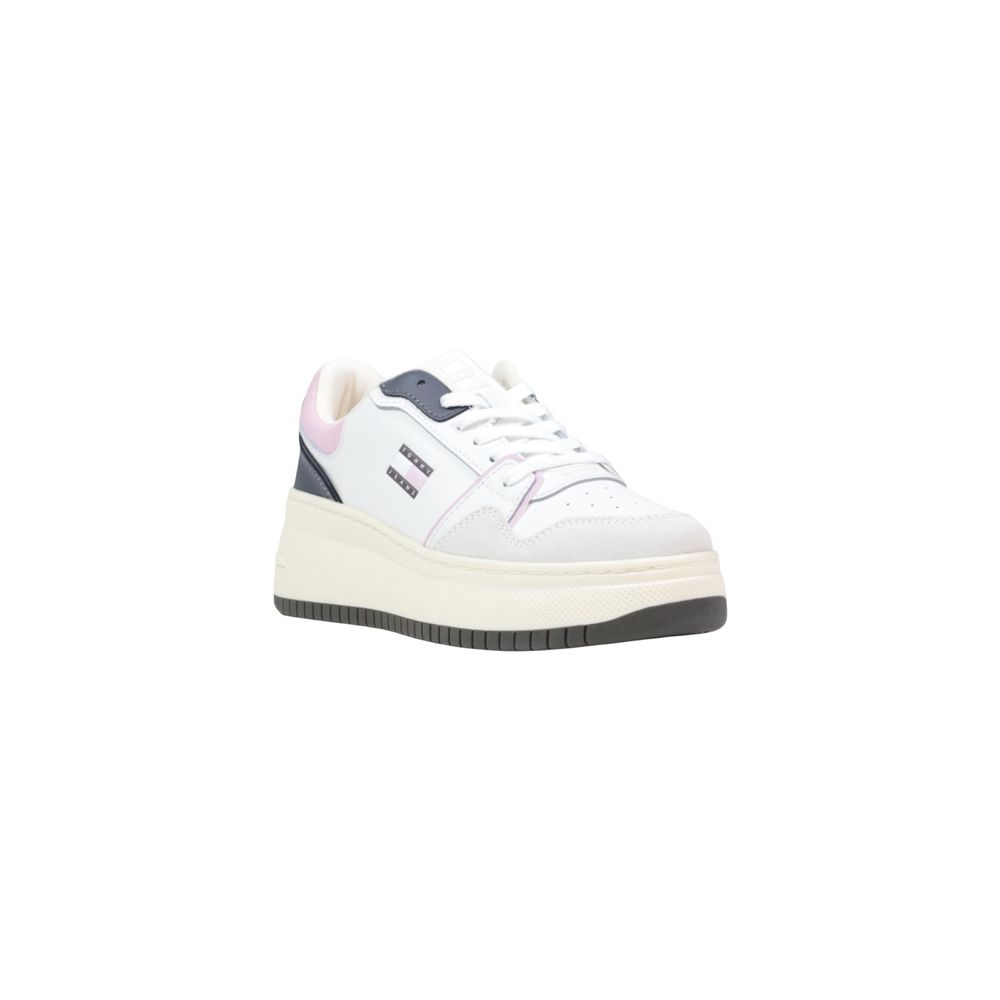 White Suede Leather Platform Sneakers