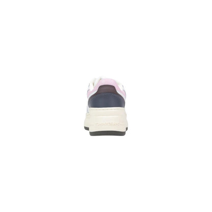White Suede Leather Platform Sneakers