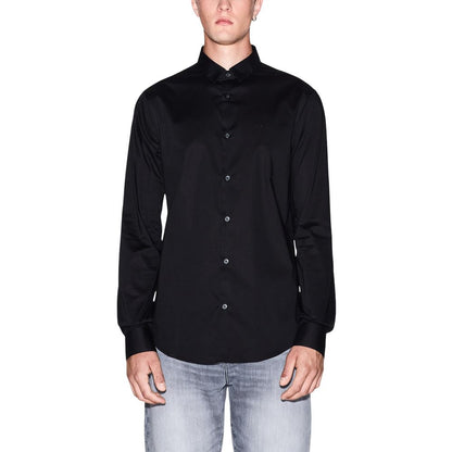 Black Cotton Dress Shirt