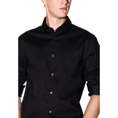 Black Cotton Dress Shirt