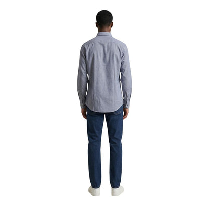 Blue Polyester Dress Shirt