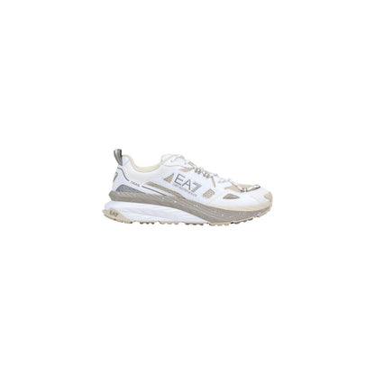 White Polyester Athletic Sneakers