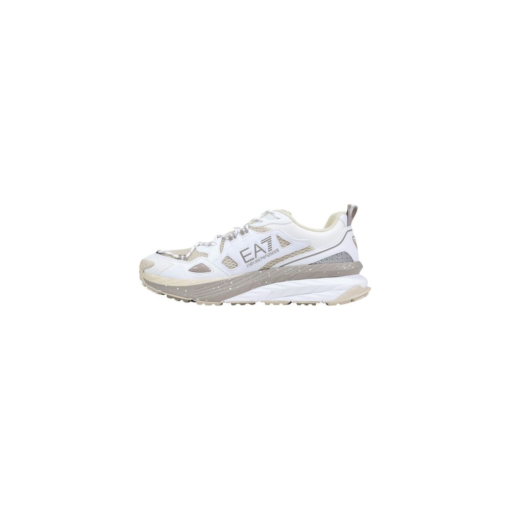 White Polyester Athletic Sneakers