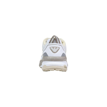 White Polyester Athletic Sneakers