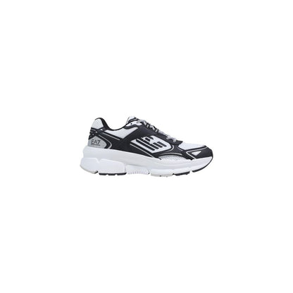 Black And White Polyester Athletic Sneakers