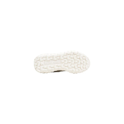 White Polyester Athletic Sneakers