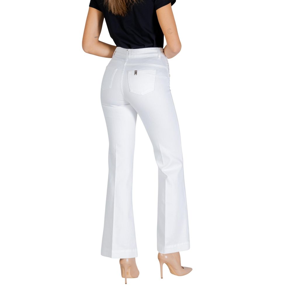 White Cotton Flared Jeans