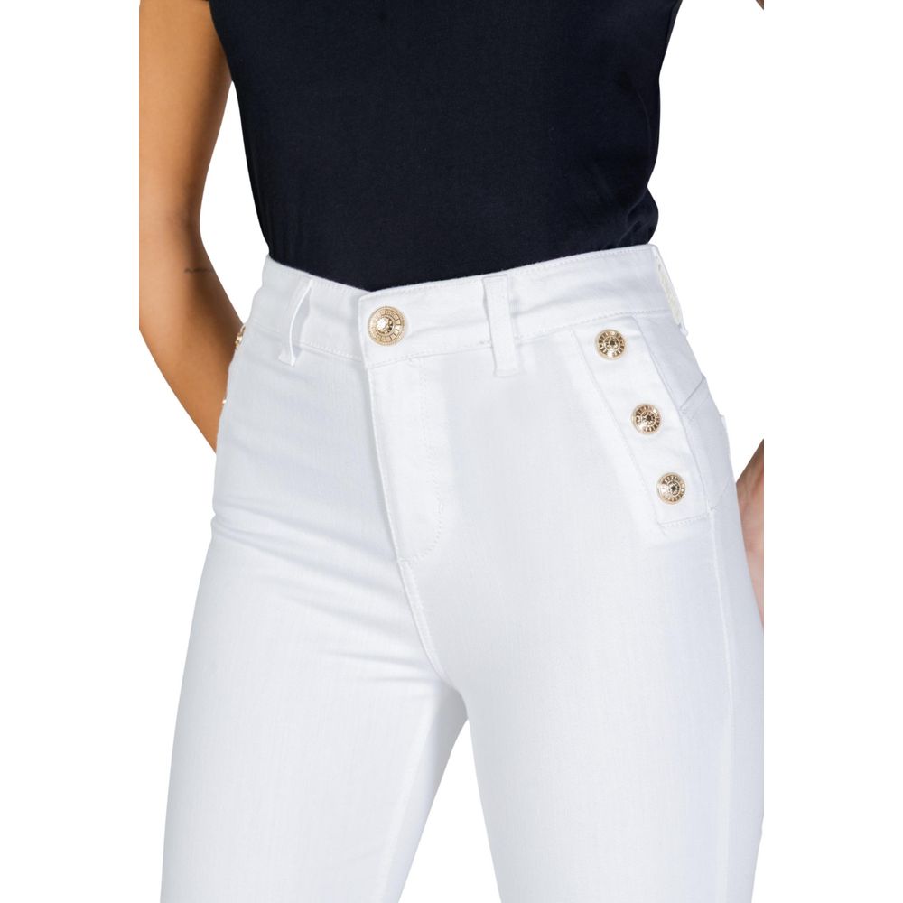 White Cotton Flared Jeans