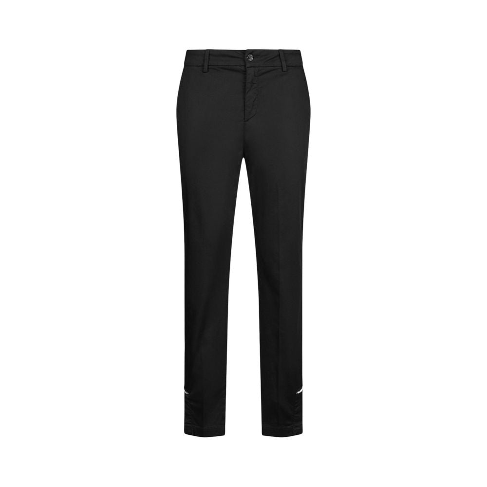 Black Cotton Chino Pants
