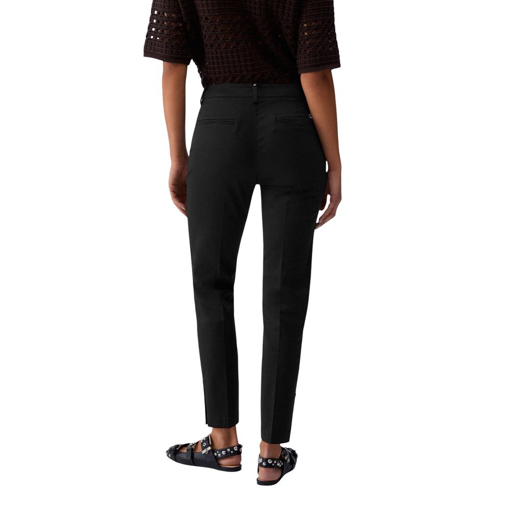 Black Cotton Chino Pants