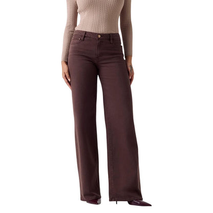 Brown Lyocell Flared Pants