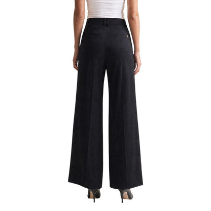 Black Viscose Casual Pants