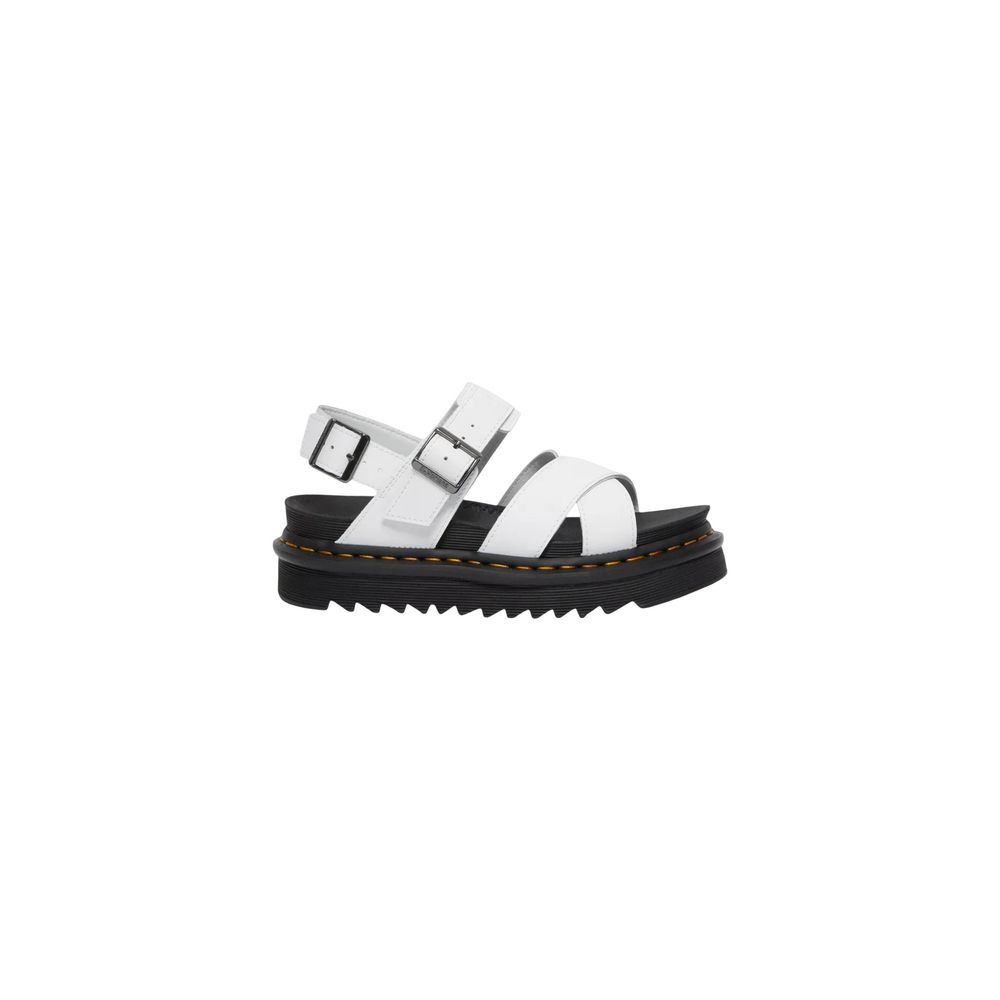 White Leather Strap-On Sandals