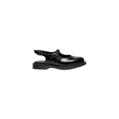 Black Leather Flat Sandals