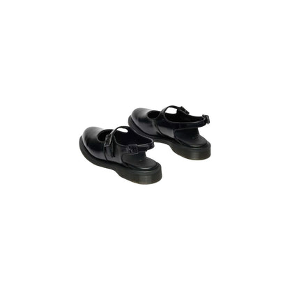 Black Leather Flat Sandals