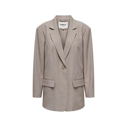 Beige Polyester Blazer