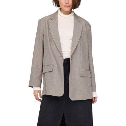Beige Polyester Blazer