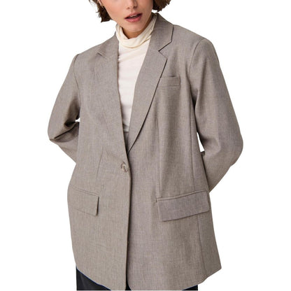 Beige Polyester Blazer
