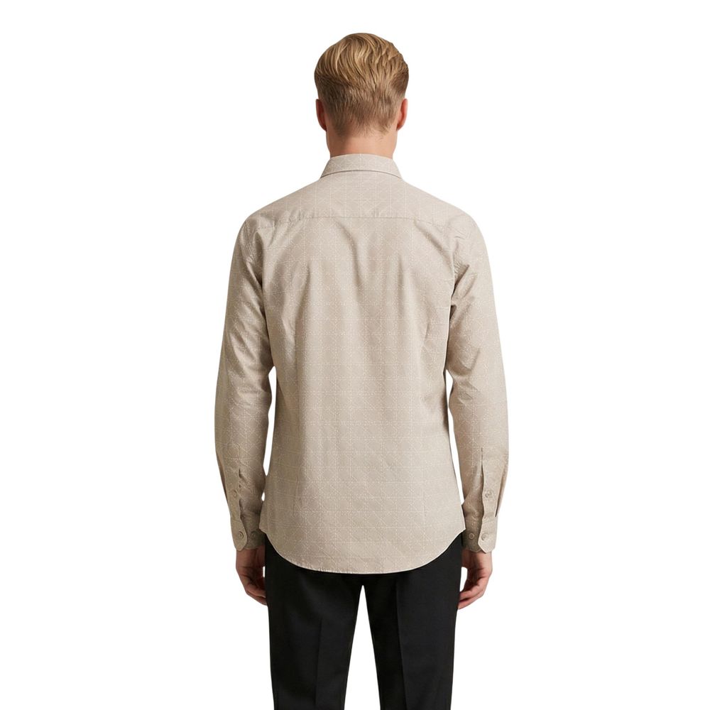 Beige Viscose Pattern Shirt