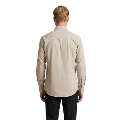 Beige Viscose Pattern Shirt