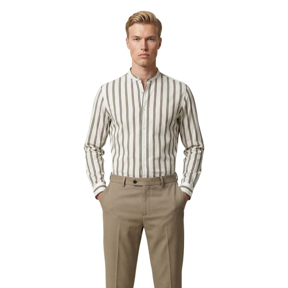 White Cotton Pattern Shirt