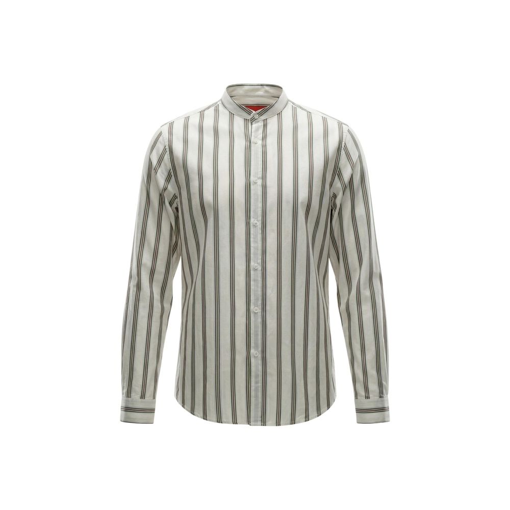White Cotton Pattern Shirt